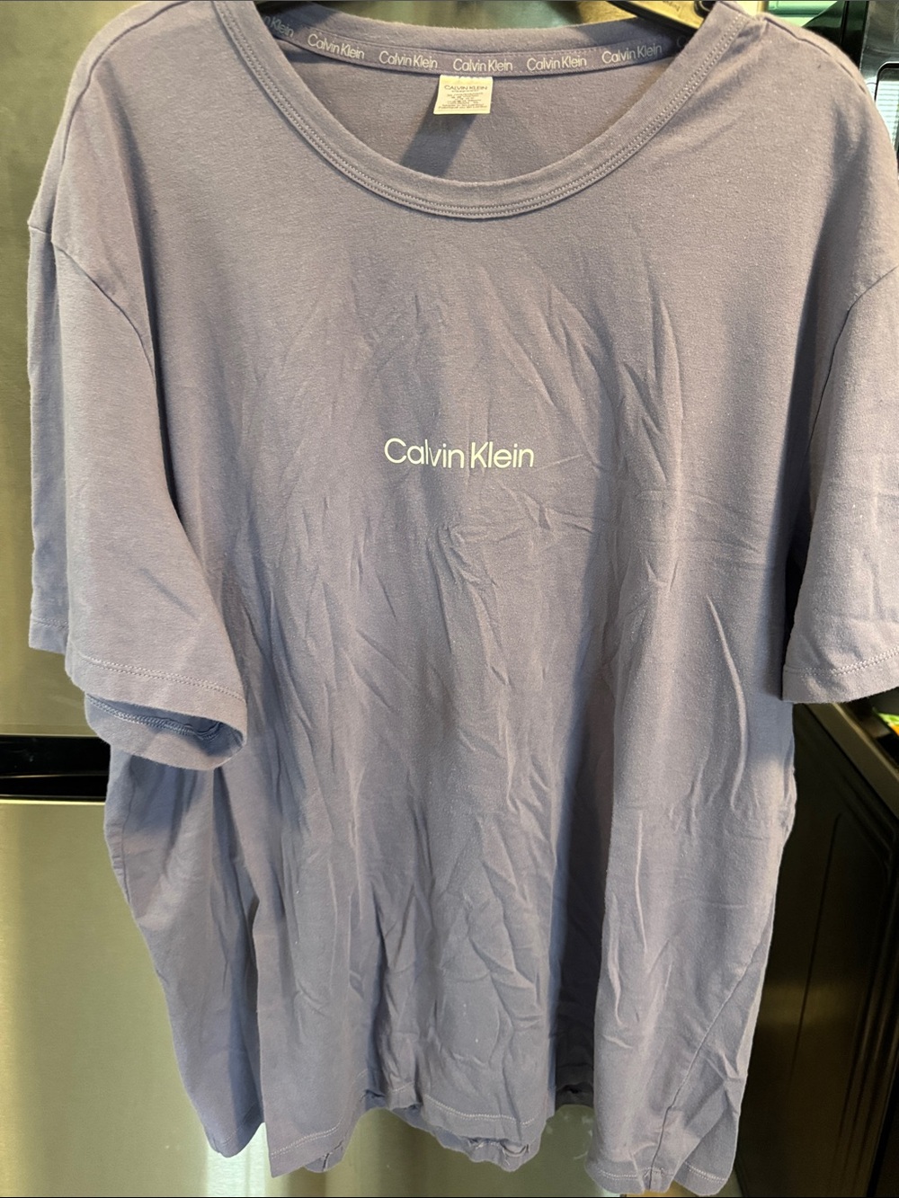Calvin Klein Men's Light Purple Logo Short Sleeve Tee